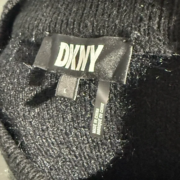 DKNY Women's Geometric Sweater - Black, Gray, and White - Picture 11 of 13